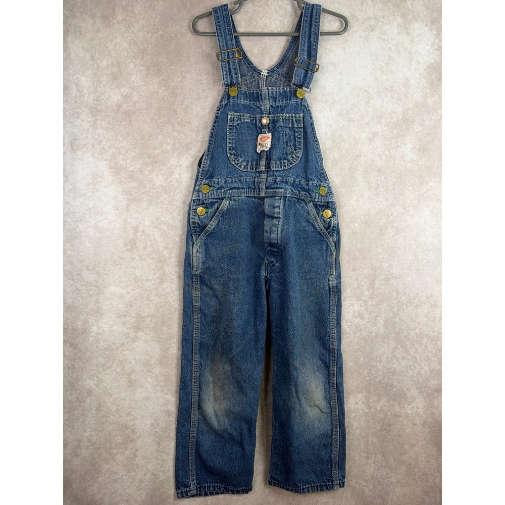 Pointer Brand Denim Overalls Kids‎ Size 6 Blue Vintage Made in USA Workwear
